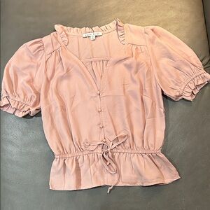 Haute Monde Pink Ruffle Blouse